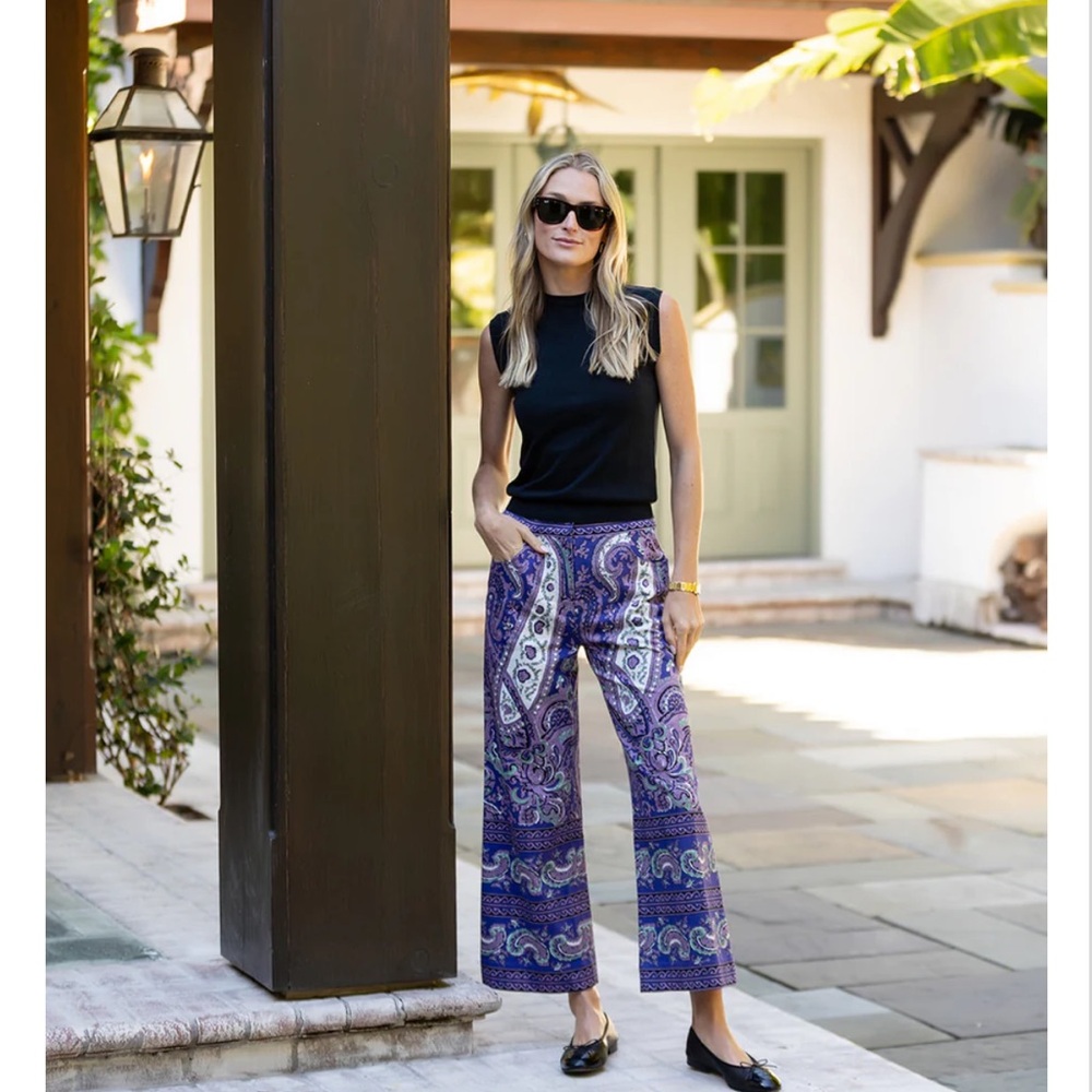 Sold out! Julia Amory Paisley Wide Leg Cropped Pants Size M